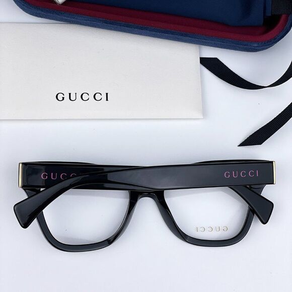 NEW Gucci GG1133O 003 Shiny Black Cat Eye Women LOGO Eyeglasses - Picture 11 of 12